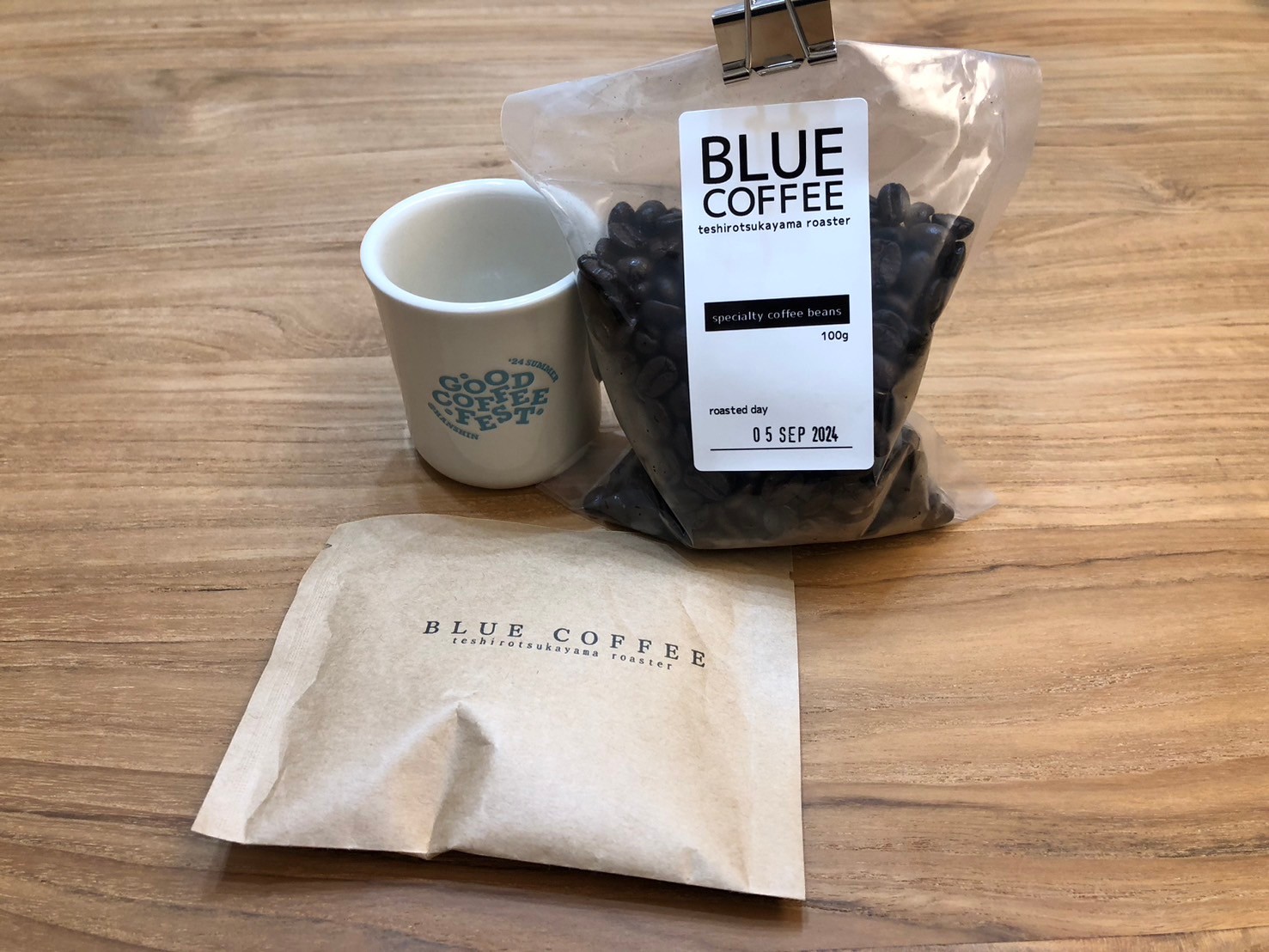 Blue coffee_お土産BLUE MAKERの豆とドリップバッグ